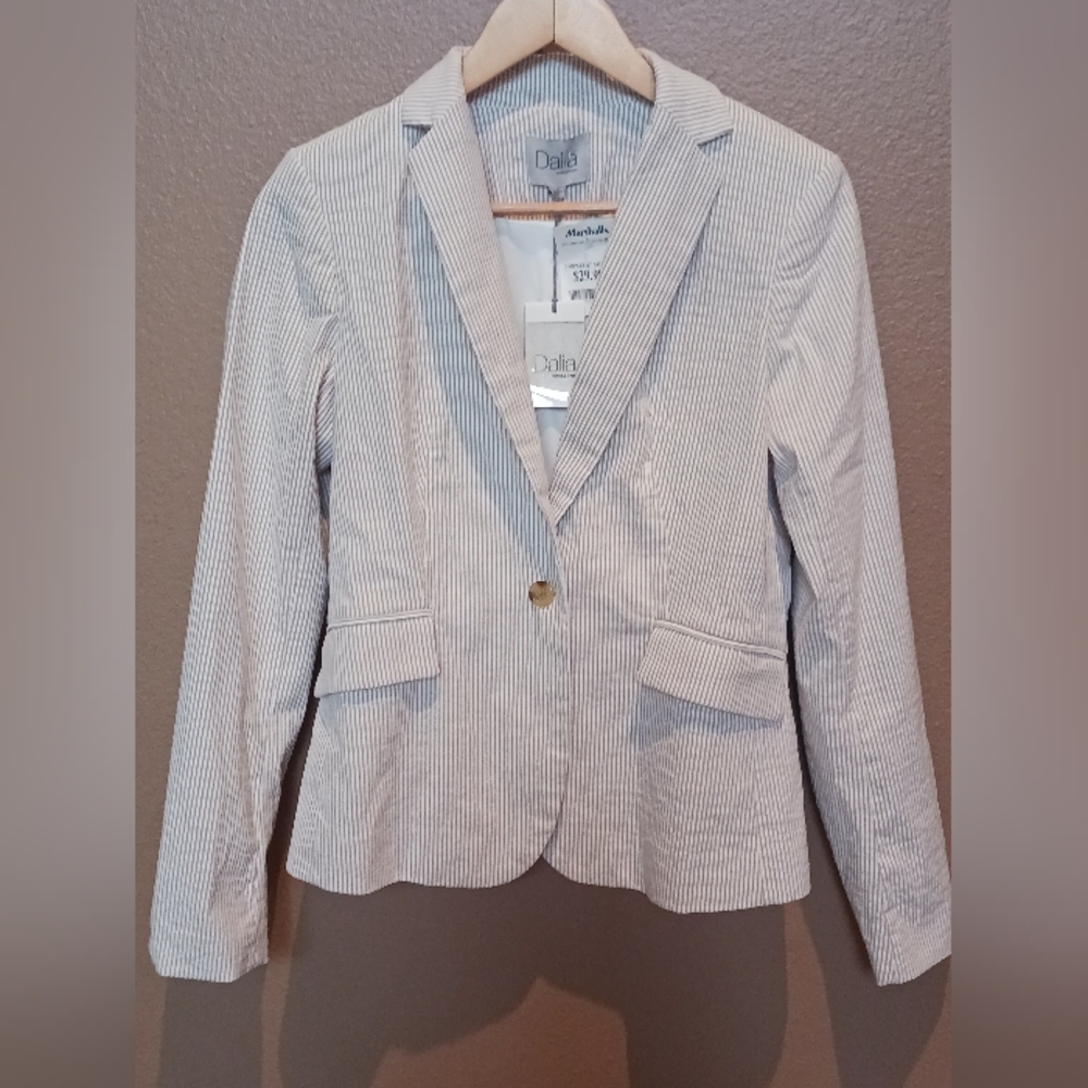 NWT Dalia Striped Searsucker Blazer, Womens Size XS
